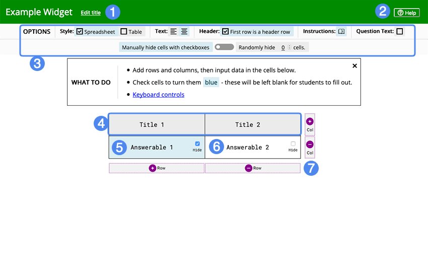 Example Creator Screen