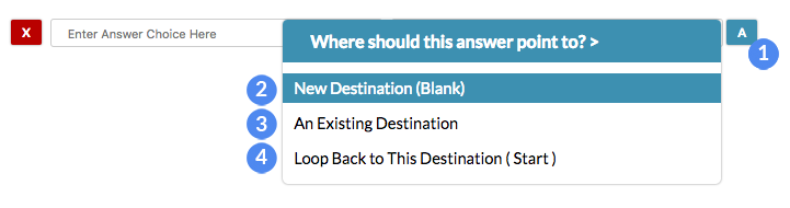 adventure creator destination selection